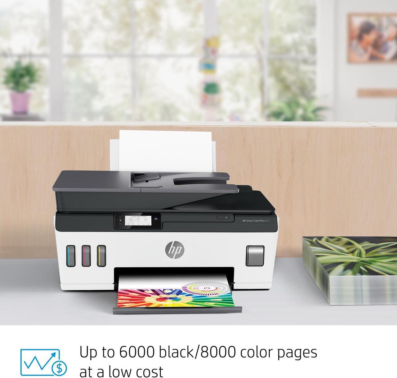 Alt view image 6 of 14 - HP Smart Tank Plus 651 Wireless All-in-One InkJet Printer, Color Mobile Print,