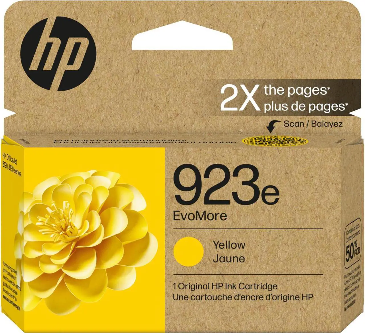 Main image of HP EvoMore 923e Original High Yield Inkjet Ink Cartridge Yellow 1 Pack 4K0T6LN