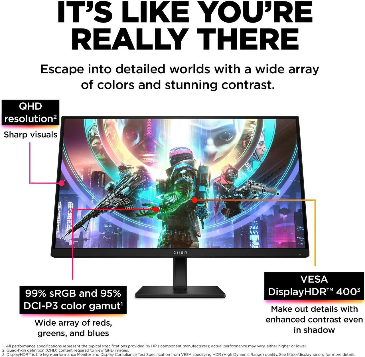 Alt view image 6 of 7 - OMEN by HP 27 inch QHD 240Hz Gaming Monitor - OMEN 27qs 27" QHD (2560 x 1440)