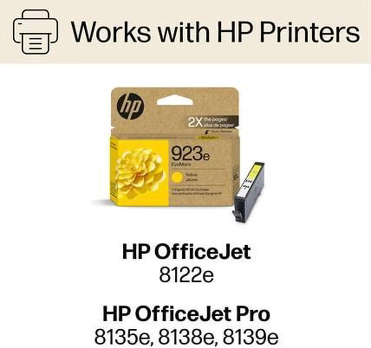 Alt view image 4 of 7 - HP EvoMore 923e Original High Yield Inkjet Ink Cartridge Yellow 1 Pack 4K0T6LN