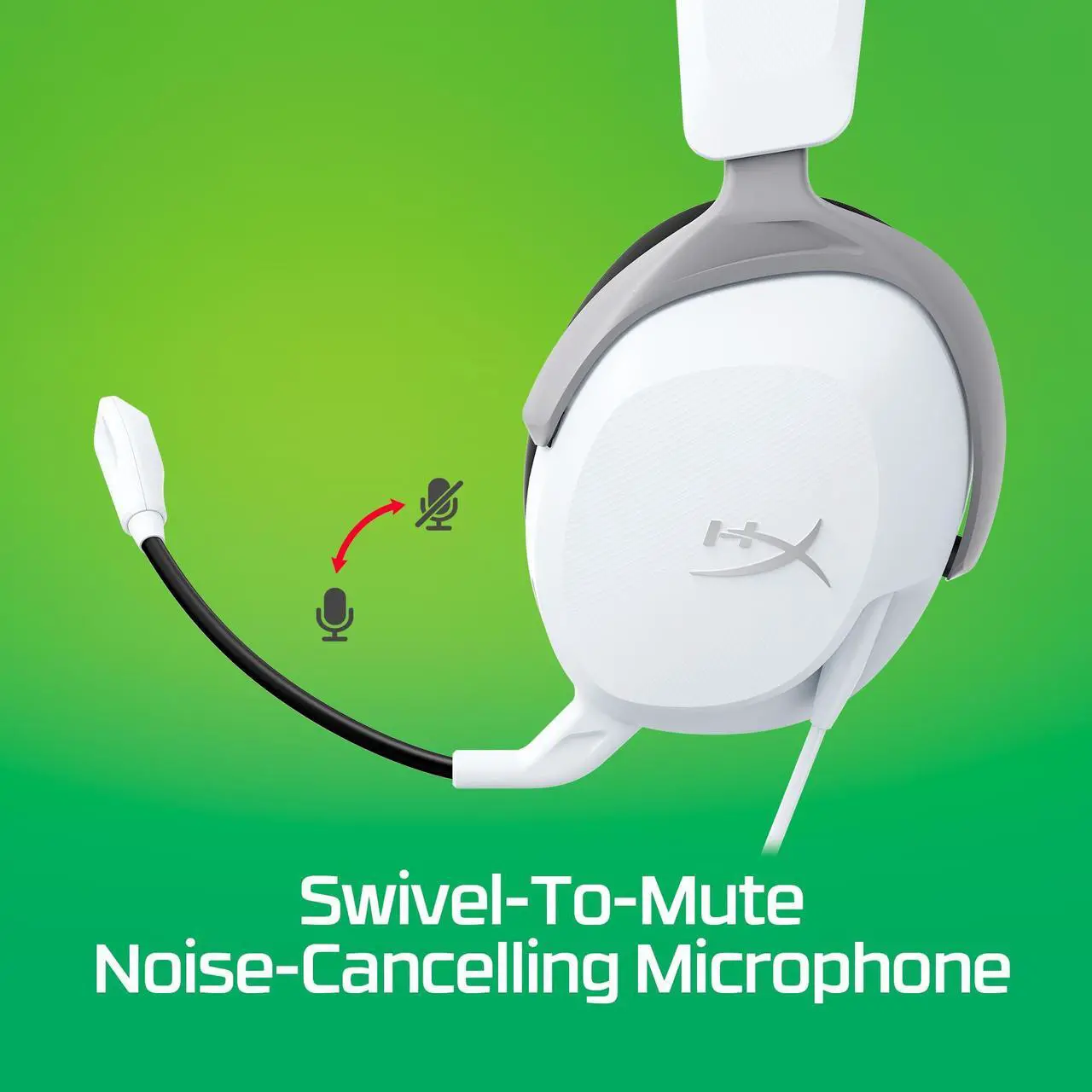 Alt view image 14 of 14 - HyperX CloudX Stinger 2 Core - Gaming Headset for Xbox, Lightweight Over-Ear headsets with mic, Swivel-to-Mute Function, 40mm Drivers - White