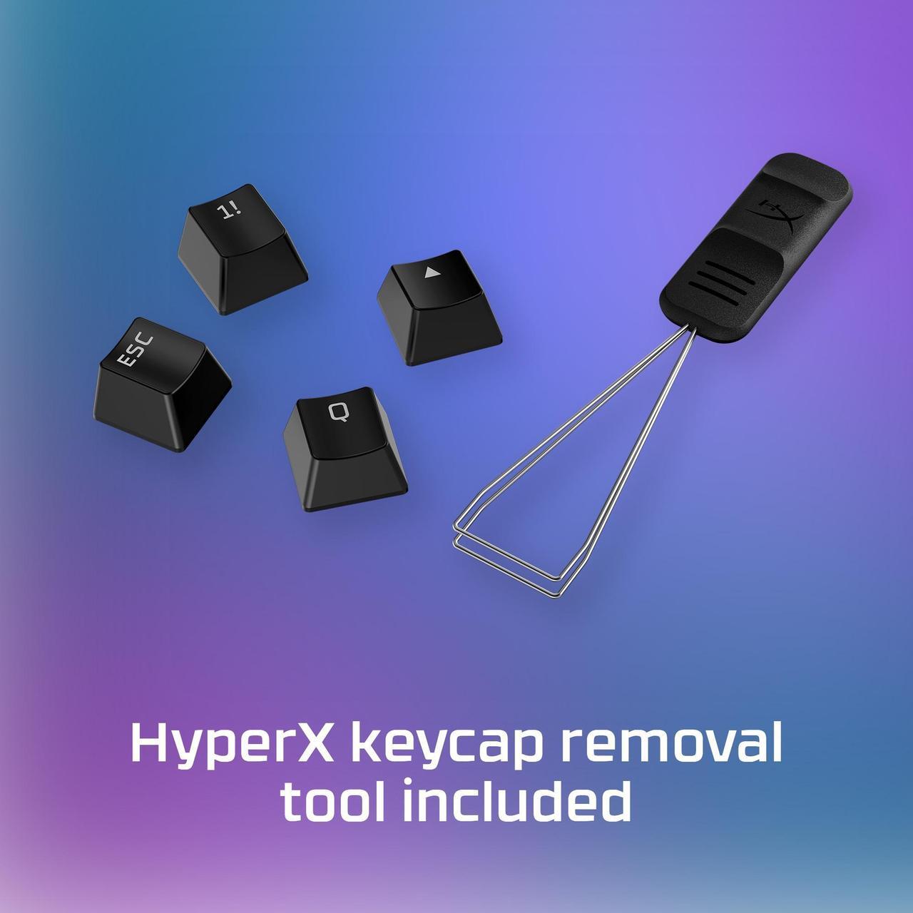 Alt view image 9 of 11 - HyperX PBT Keycaps  Full Key Set, Double Shot PBT Material, English (US) Layout, 104 Keys  Black