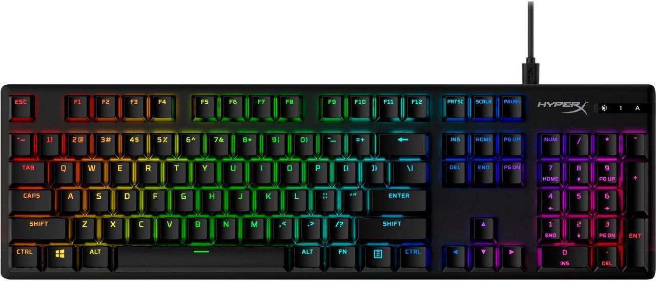Alt view image 6 of 11 - HyperX PBT Keycaps  Full Key Set, Double Shot PBT Material, English (US) Layout, 104 Keys  Black