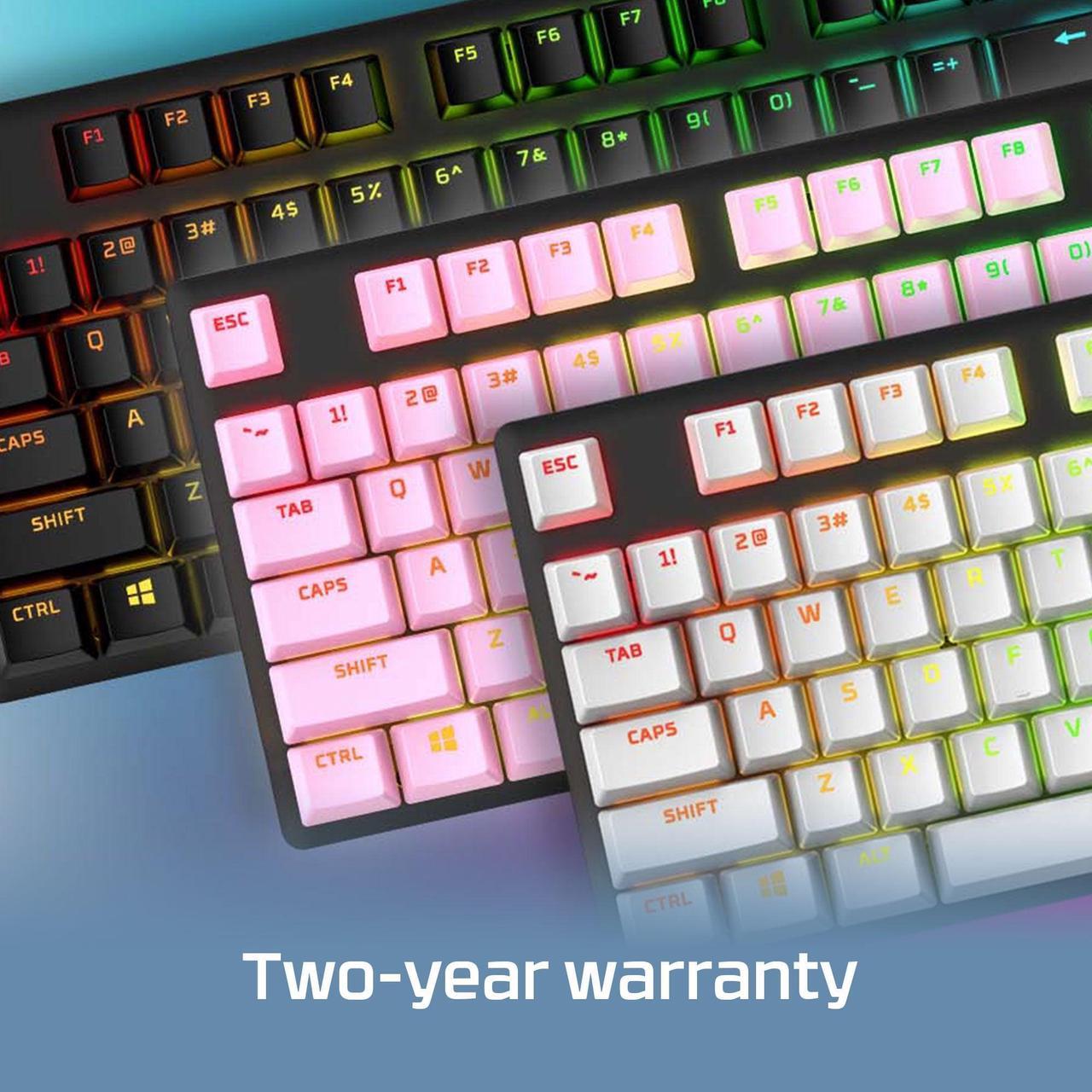 Alt view image 10 of 11 - HyperX PBT Keycaps  Full Key Set, Double Shot PBT Material, English (US) Layout, 104 Keys  Black