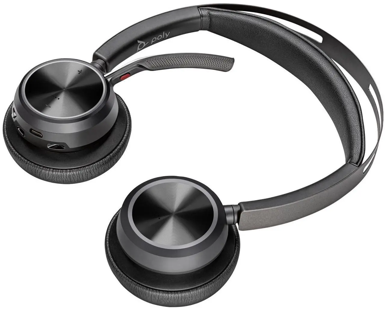 Alt view image 12 of 13 - Poly Voyager Focus 2 USB-C-C Headset + USB-C/A Adapter - Google Assistant, Siri - Stereo - USB Type C - Wired/Wireless - Bluetooth - 298.6 ft - Over-the-head - Binaural - Supra-aural - 4" Cable -