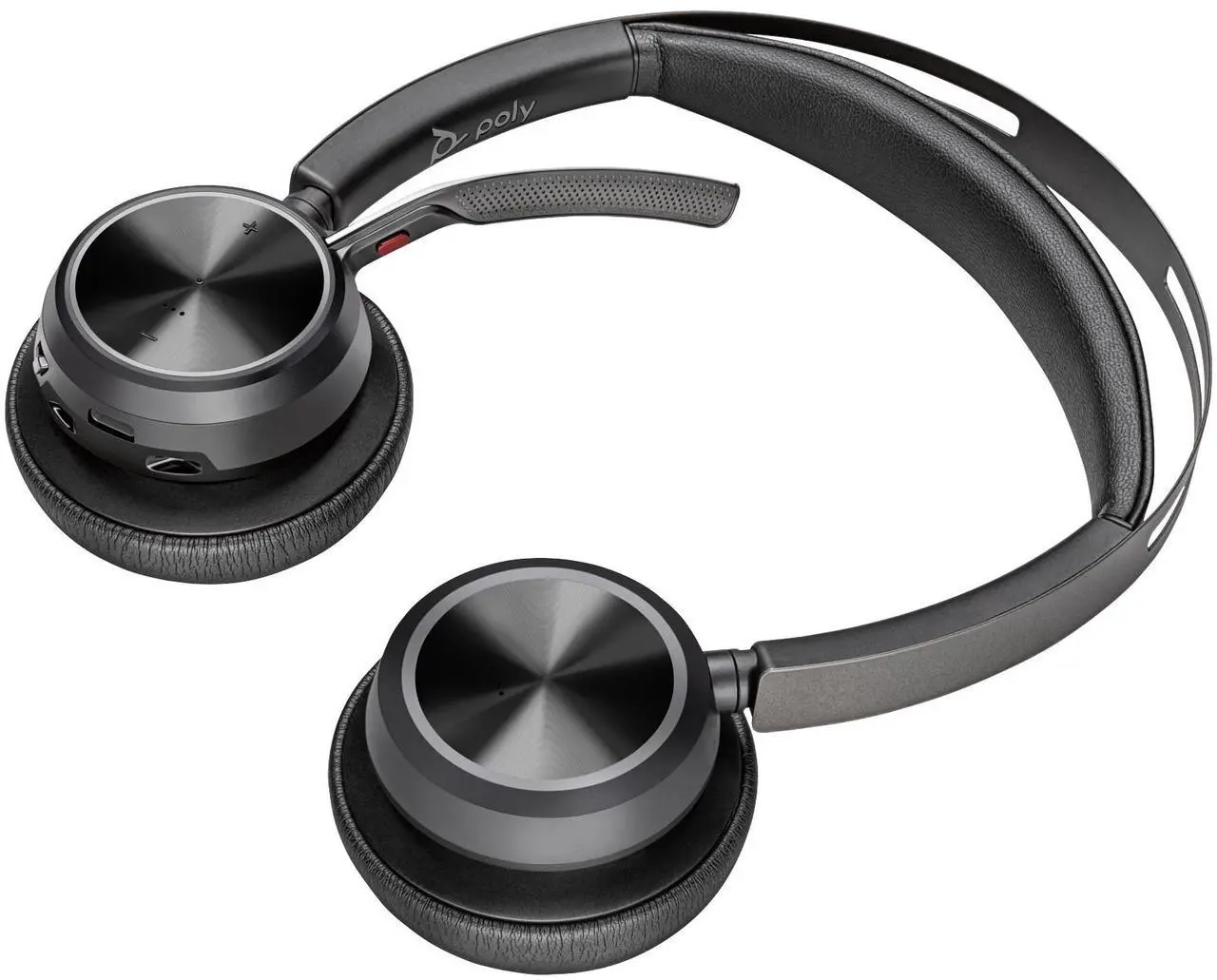 Alt view image 13 of 13 - Poly Voyager Focus 2 USB-C-C Headset + USB-C/A Adapter - Google Assistant, Siri - Stereo - USB Type C - Wired/Wireless - Bluetooth - 298.6 ft - Over-the-head - Binaural - Supra-aural - 4" Cable -