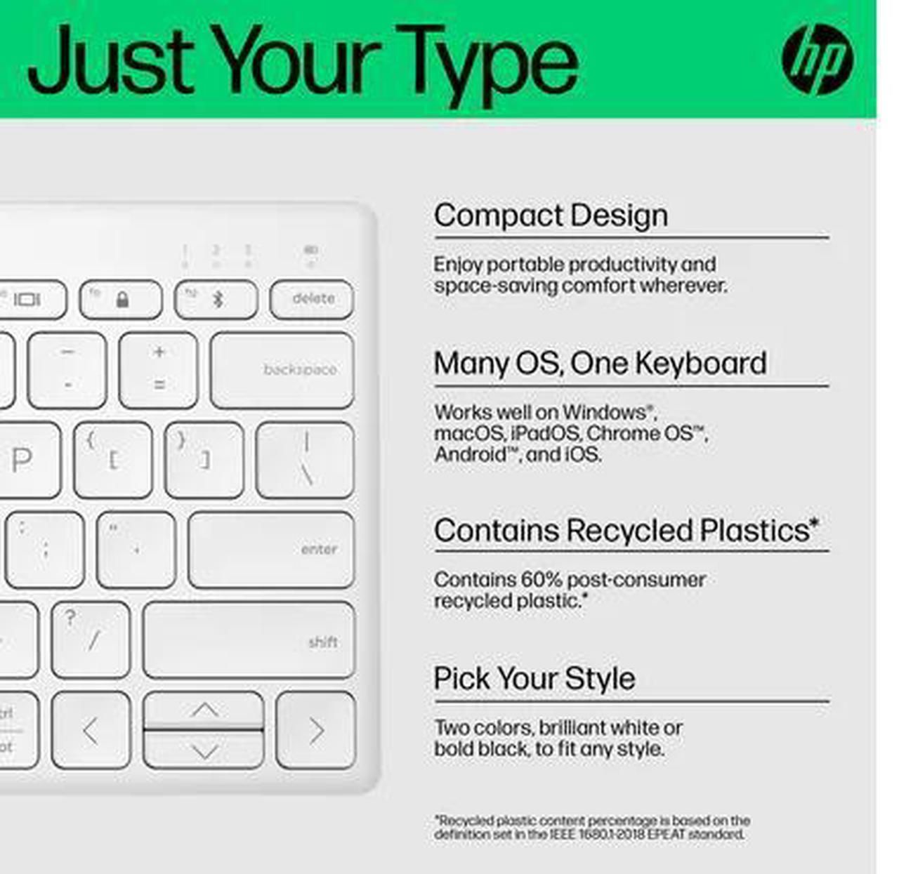 Alt view image 4 of 4 - HP 350 Compact Multi-Device Bluetooth Keyboard