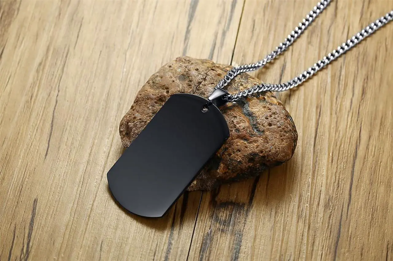 Alt view image 5 of 7 - Christian Religous Jewelry Philippians 4:13 Bible Verse Pendant Inspirational Cross Dog tag Necklace Black Plated Stainless Steel Scripture Quote"I Can Do All Things Through Christ Who Strengthens Me"
