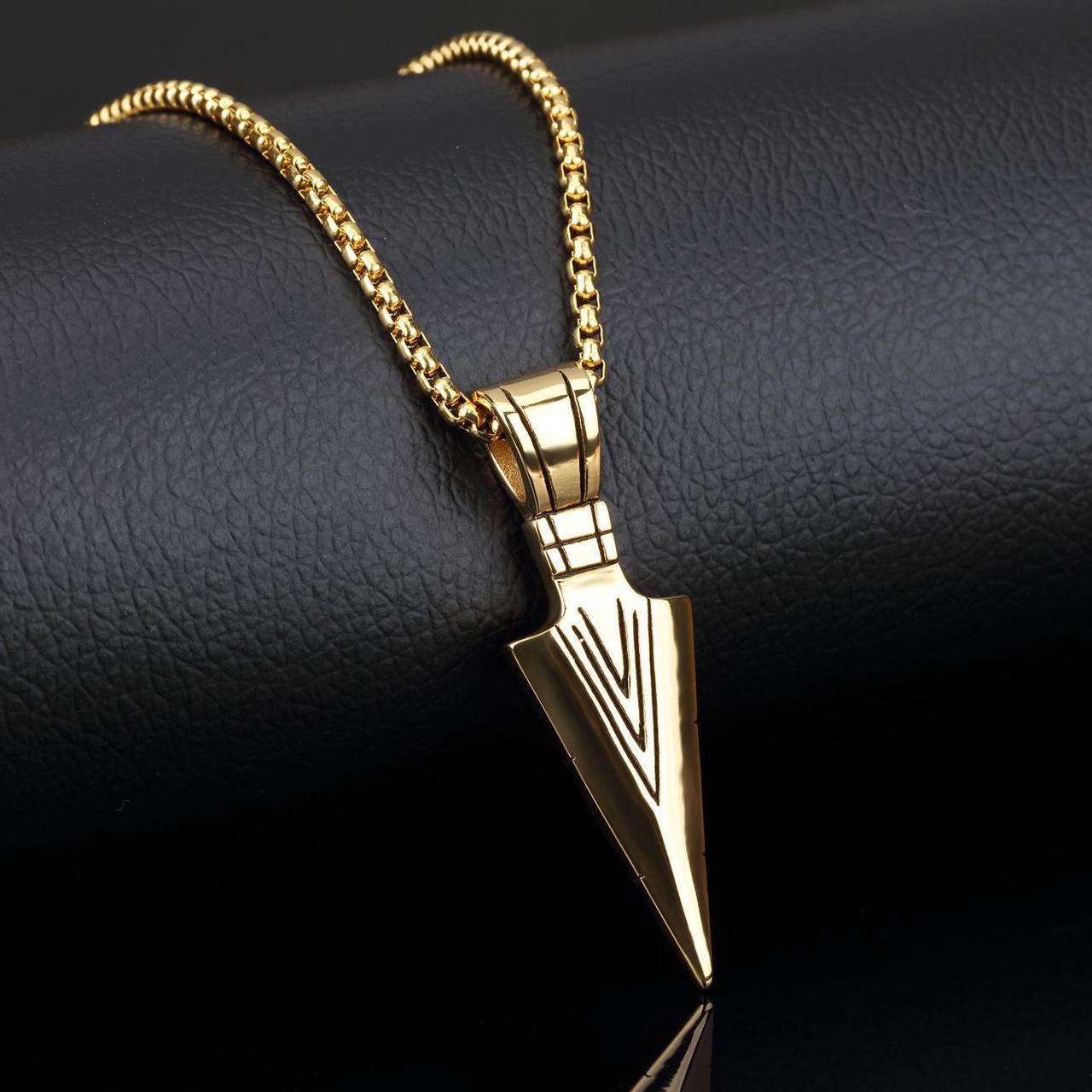 Alt view image 2 of 4 - Vintage Stainless Steel Pendant for Mens Boys Cool Norse Viking Necklace,Gold Plated