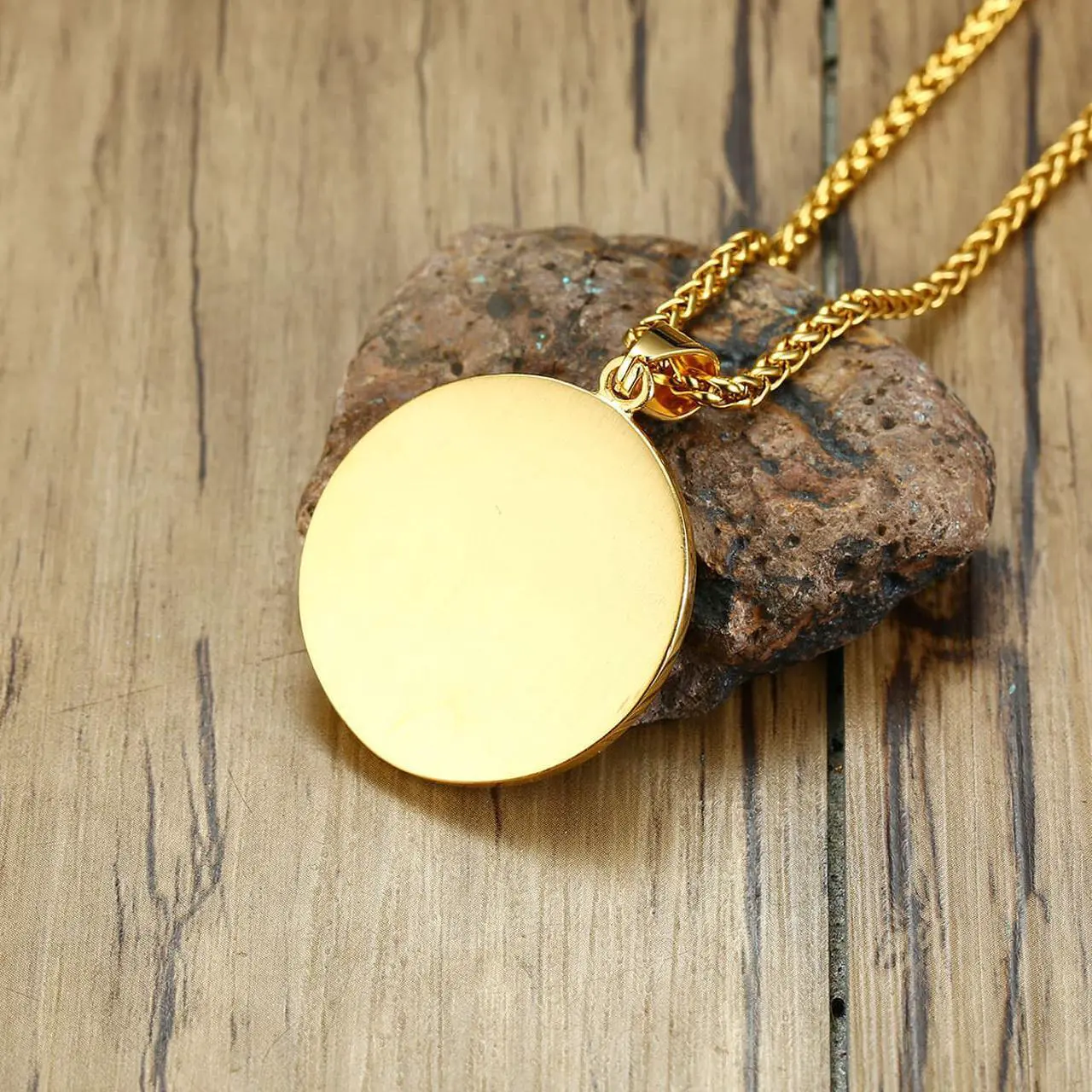 Alt view image 5 of 7 - Gold Plated Stainless Steel Yin Yang Tai Ji Gossip Pendant Necklace Inlaid Rhinestone Jewelry