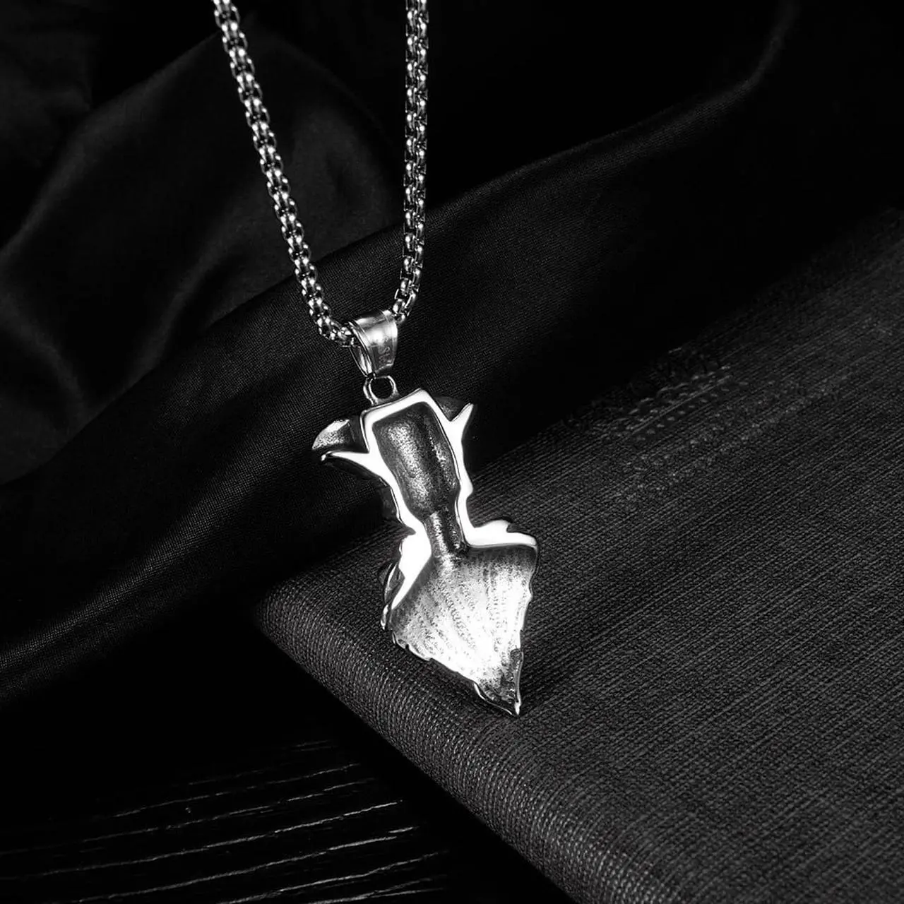 Alt view image 5 of 7 - Men Stainless Steel Pirate Skeleton Necklace