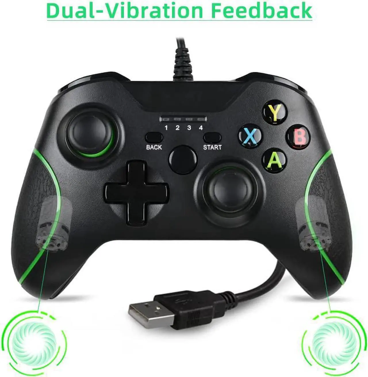 Alt view image 3 of 4 - Xbox One Wired Controller, Zamia Wired Xbox One Gaming Controller USB Gamepad Joypad Controller with Dual-Vibration for Xbox One/S/X/PC with Windows 7/8/10 (Black)