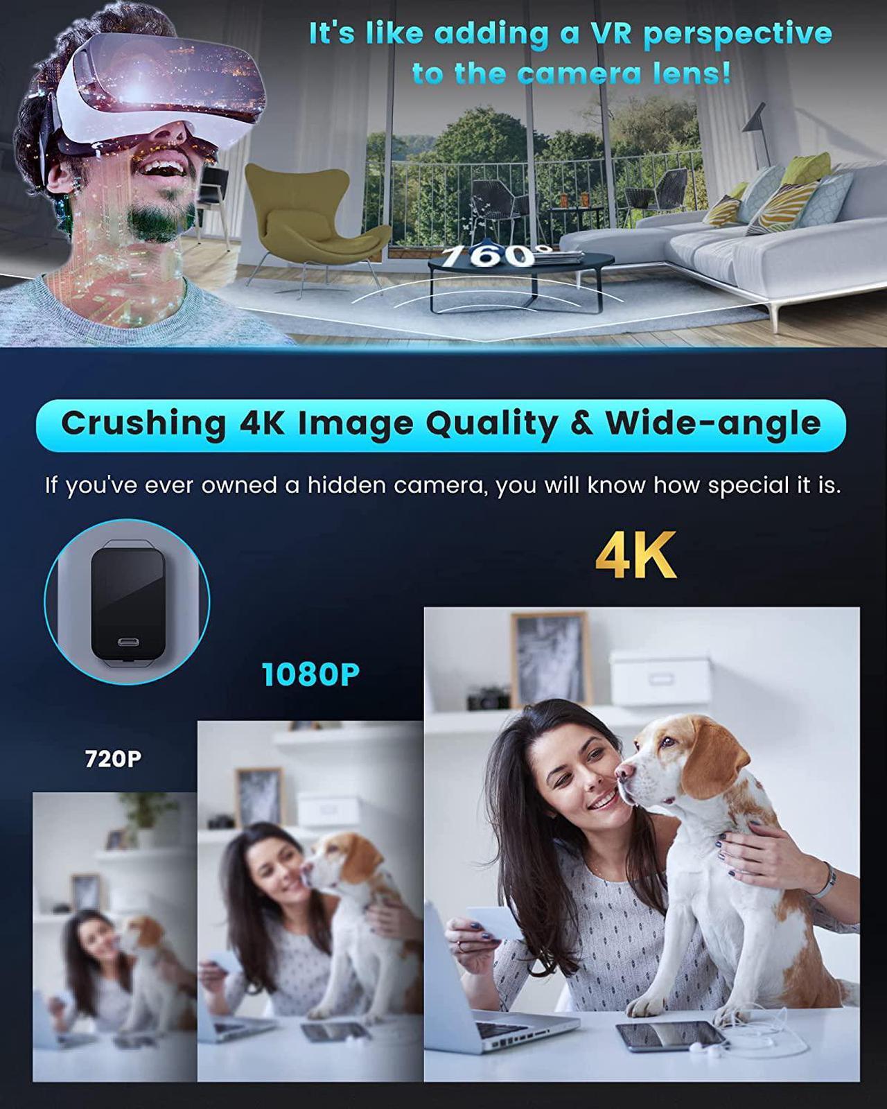 Alt view image 3 of 6 - 4K Full Hidden Camera WiFi | KINGDANS 160° Wide-Angle Spy Camera Charger with TuyaSmart APP | Night Vision Nanny Cam | Spy Cam with 3-in-1 Charging Cable | Exclusive Feature Upgrades & 2.4GHz WiFi