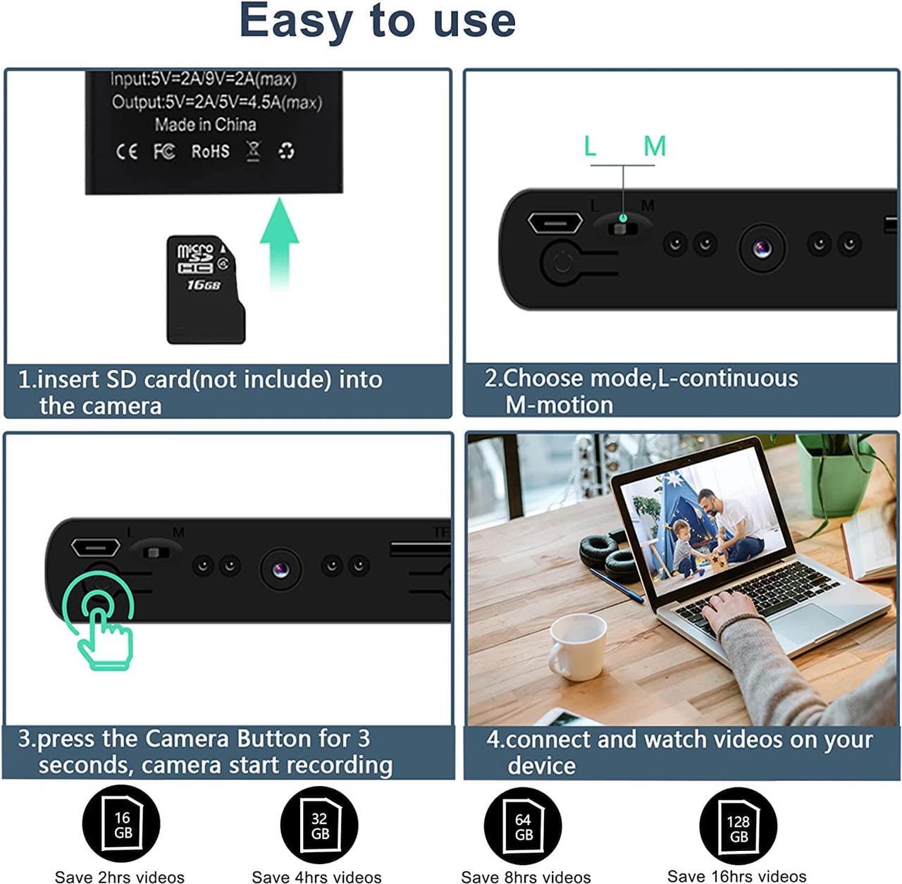 Alt view image 5 of 7 - Jigayao 1080P 10000mAh Portable Power Bank Hidden Spy Camera, Perfect Mini Security Nanny Camera for Home Office and Outdoor with Gravity Sensor, Motion Detection, Night VisionNo WiFi Needed No Audio