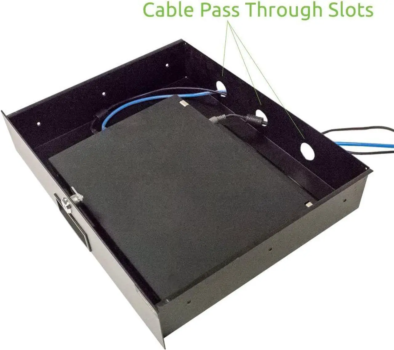 Alt view image 3 of 7 - Rack Mount Drawer for 19-Inch Server Cabinet Case Or DJ with Lock and Key 1U Black