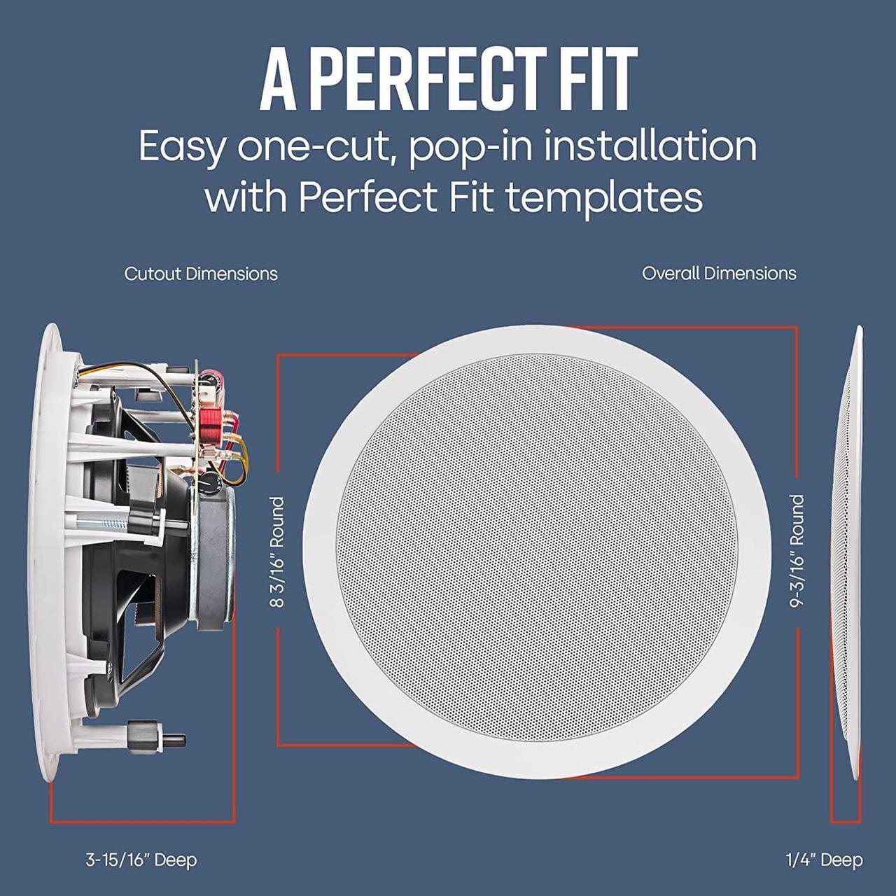 Alt view image 3 of 7 - Polk Audio MC60 2-Way In-Ceiling 6.5" Speaker (Single) | Dynamic Built-in Audio | Perfect for Humid Indoor/Enclosed Areas | Bathrooms, Kitchens, Patios (White)