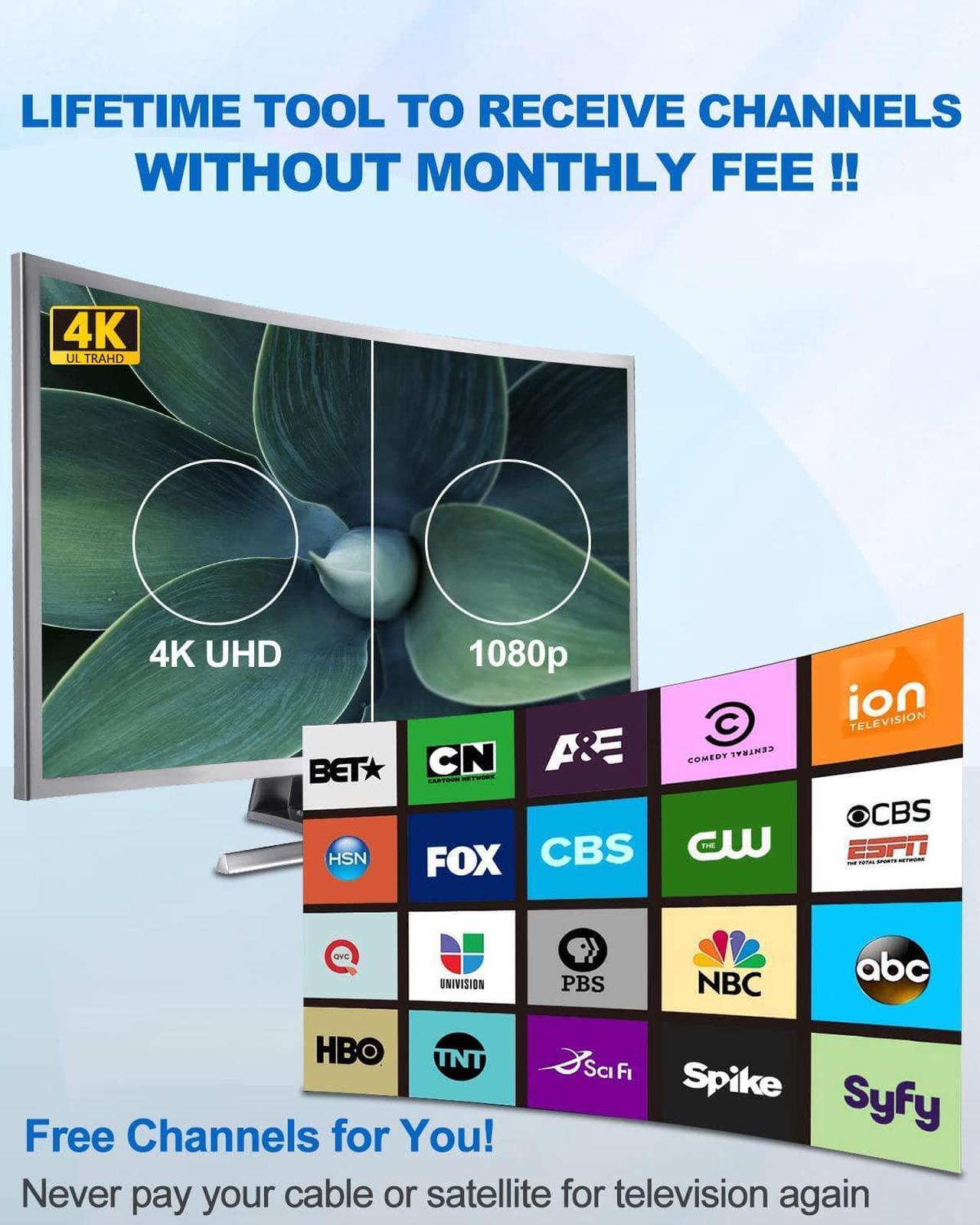 Alt view image 2 of 7 - Vansky TV Antenna Indoor, Digital Amplified Indoor HDTV Antenna, 1080p VHF UHF Television Local Channels Detachable Signal Amplifier and 16.5ft Long Coax Cable (Black), Welcome to consult