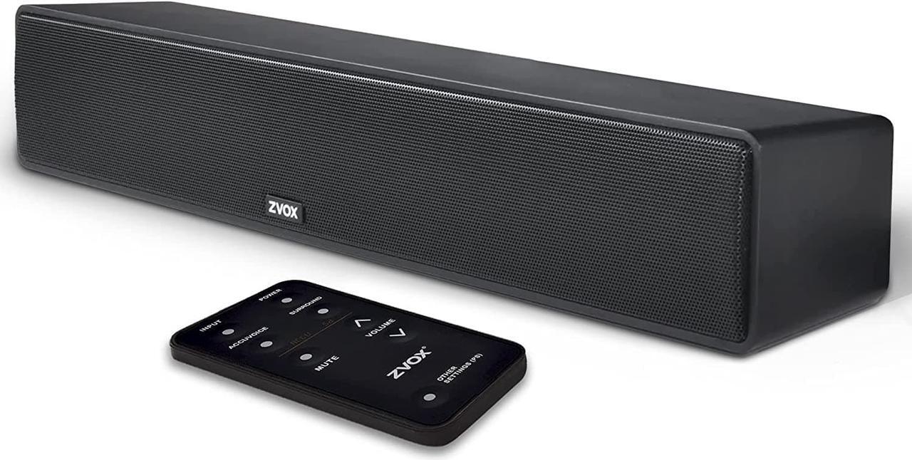 Main image of ZVOX Dialogue Clarifying Sound Bar with Patented Hearing Technology - TV Sound Bar with Twelve Levels of Voice Boost - Home Theater Audio TV Speakers Soundbar - AccuVoice Soundbar for TV - AV157 Black