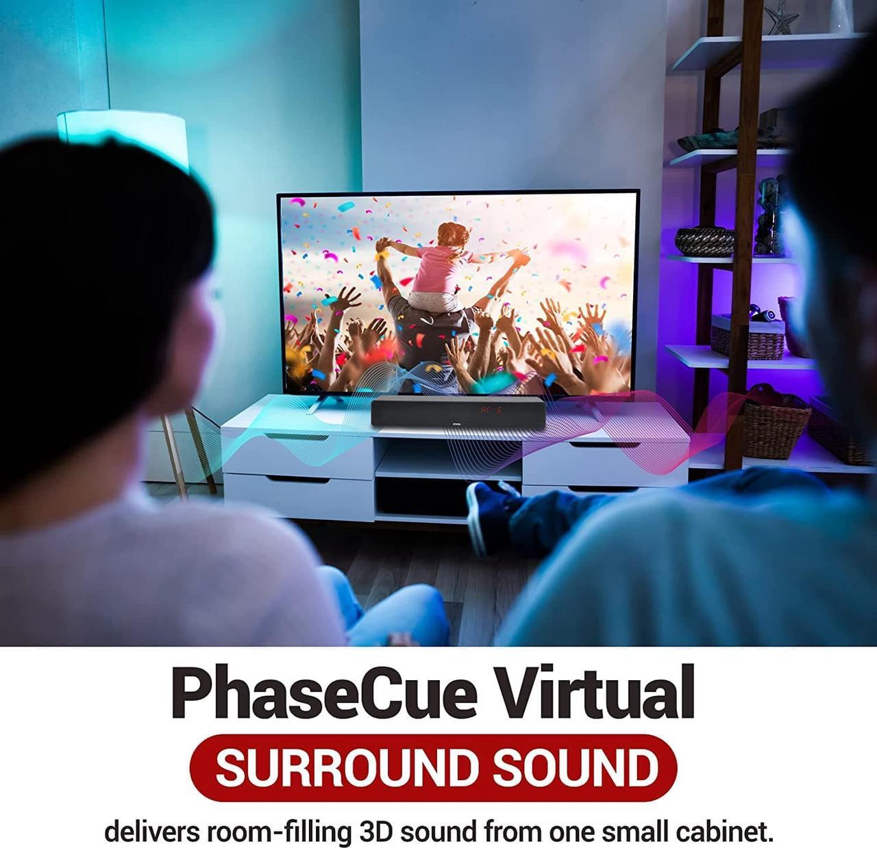 Alt view image 7 of 7 - ZVOX Dialogue Clarifying Sound Bar with Patented Hearing Technology - TV Sound Bar with Twelve Levels of Voice Boost - Home Theater Audio TV Speakers Soundbar - AccuVoice Soundbar for TV - AV157 Black