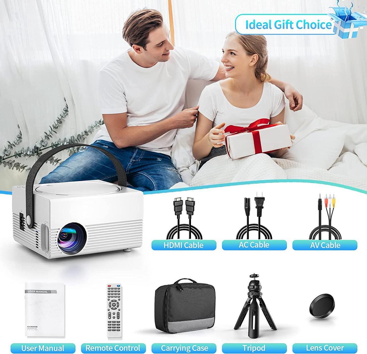 Alt view image 7 of 7 - Mini Projector Built in DVD Player, FELEMAN 1080P HD Portable Bluetooth Projector with HiFi Speaker, 8500L Home Theater Movie Projector Compatible with HDMI/TV Stick/AV/USB/Smartphone
