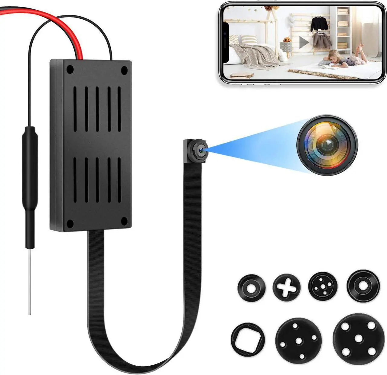 Main image of Spy Camera, 4K HD WiFi Hidden Camera, DIY Tiny Wireless Spy Cam, Mini Camera for Home Surveillance Security Cameras with Motion Detection for Indoor Outdoor(2.4GHZ Only, No Night Vision)
