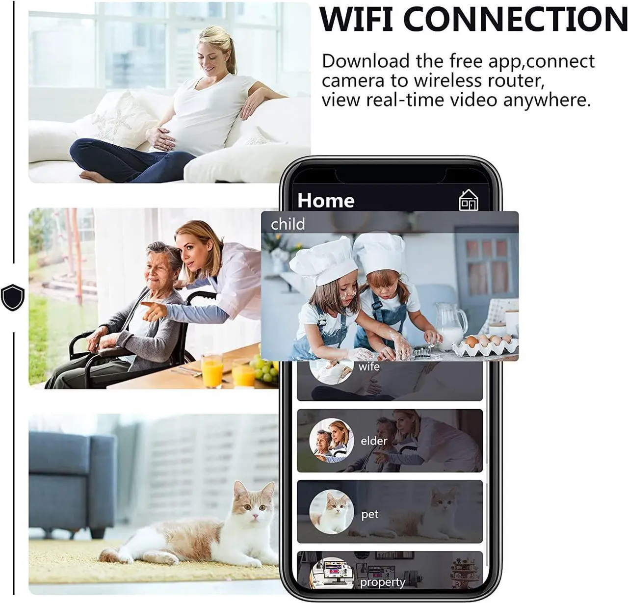 Alt view image 2 of 7 - Hidden Camera WiFi Charger Wireless Spy Camera HD 1080P 5 Port USB Small Body Cam Loop Video Picture Recorder with Motion Detection for Family Home Office Company Surveillance Black