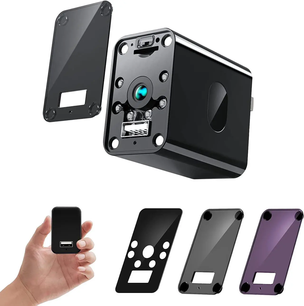 Main image of Real 1080P Full Hidden Camera Charger, KINGDANS Night Vision Spy Camera Hidden Camera, Motion Detection Spy Cam, IR-Cut Nanny Cam Hidden Camera, 160° Wide Angle No WiFi Hidden Spy Security Camera