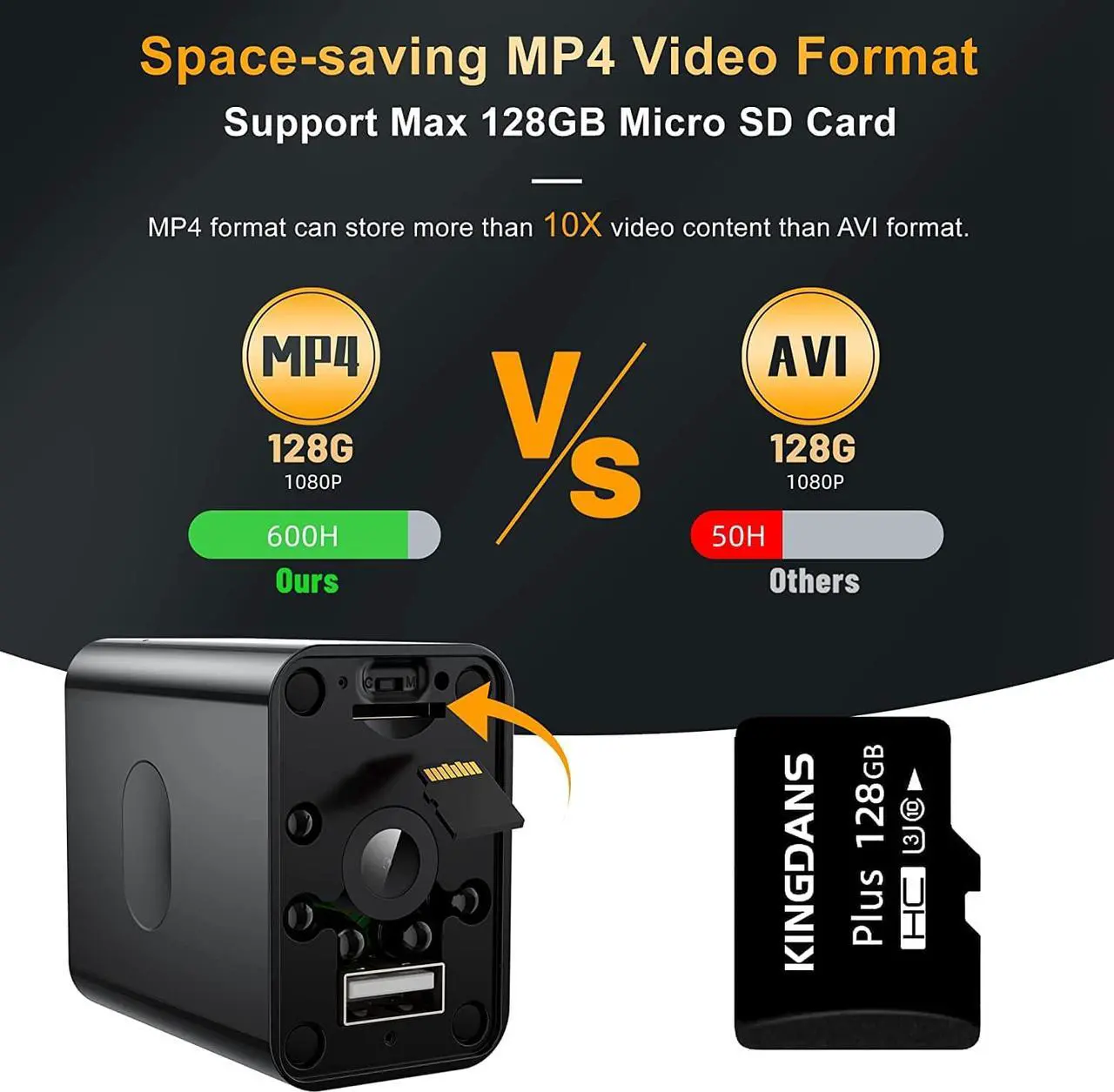 Alt view image 4 of 7 - Real 1080P Full Hidden Camera Charger, KINGDANS Night Vision Spy Camera Hidden Camera, Motion Detection Spy Cam, IR-Cut Nanny Cam Hidden Camera, 160° Wide Angle No WiFi Hidden Spy Security Camera