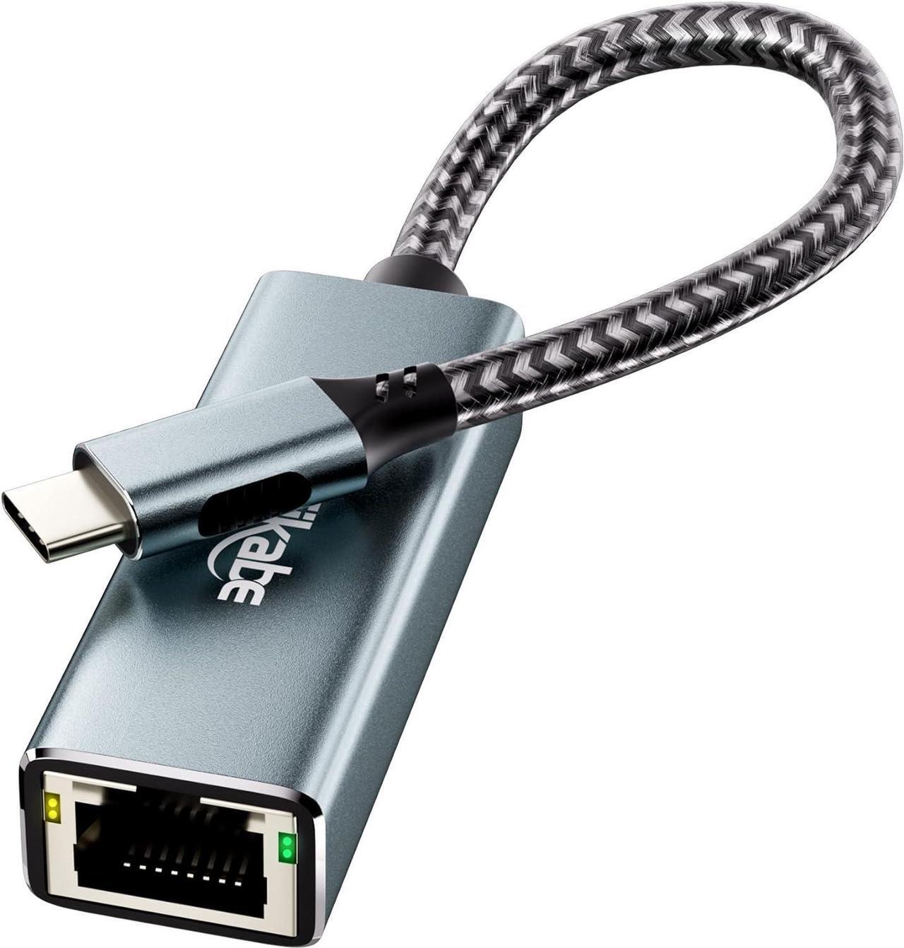 Main image of USB C to Gigabit Ethernet Adapter, RJ45 Type C Ethernet Converter, USB-C LAN Card NIC Adapter Supports Thunderbolt 3/4 for iPhone 15, Mac, MacBook Pro/Air, Laptop