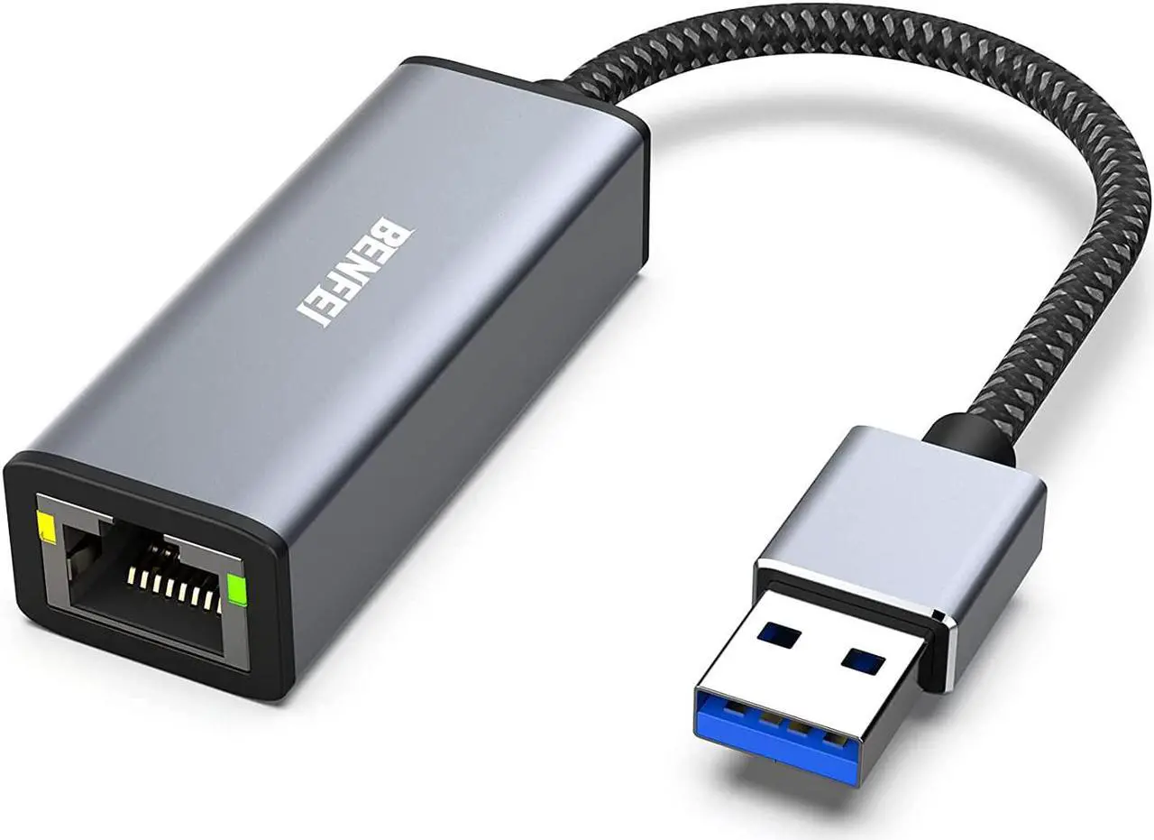 Main image of Ethernet Adapter, USB 3.0 to RJ45 1000Mbps Gigabit LAN Adapter Compatible for MacBook, Surface Pro, PC with Windows11/10/8/7, XP, Vista, Mac[Aluminium Shell&Nylon Cable]