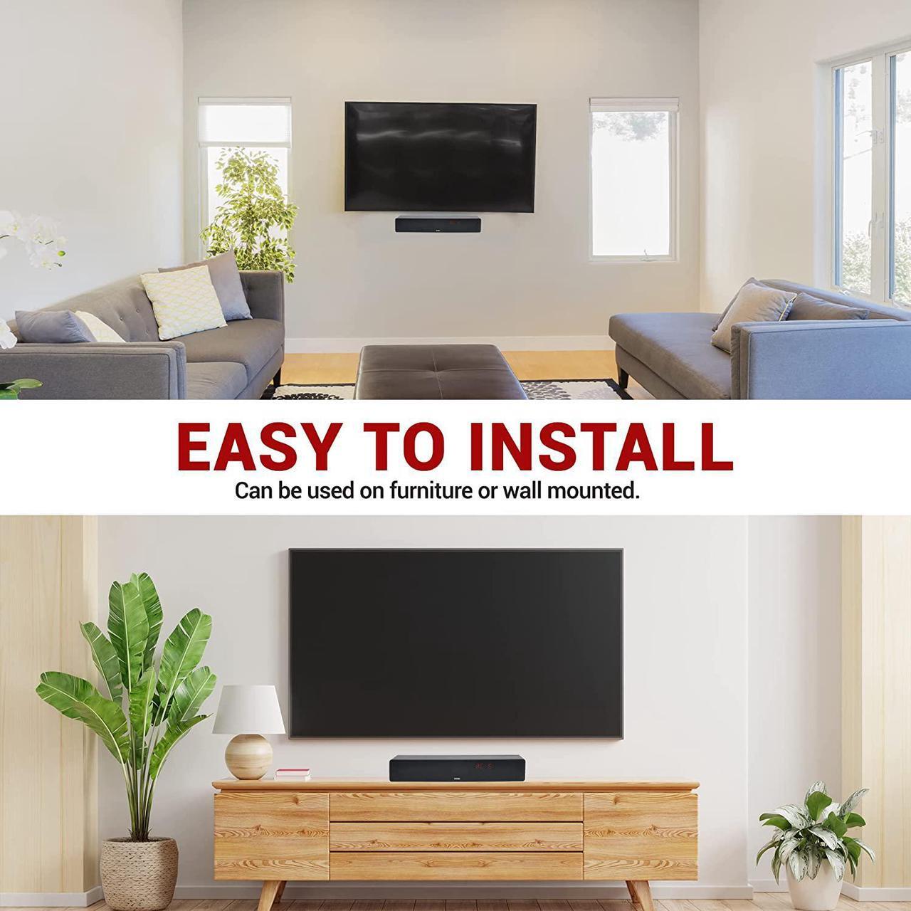 Alt view image 6 of 7 - ZVOX Dialogue Clarifying Sound Bar with Patented Hearing Technology - TV Sound Bar with Twelve Levels of Voice Boost - Home Theater Audio TV Speakers Soundbar - AccuVoice Soundbar for TV - AV157 Black
