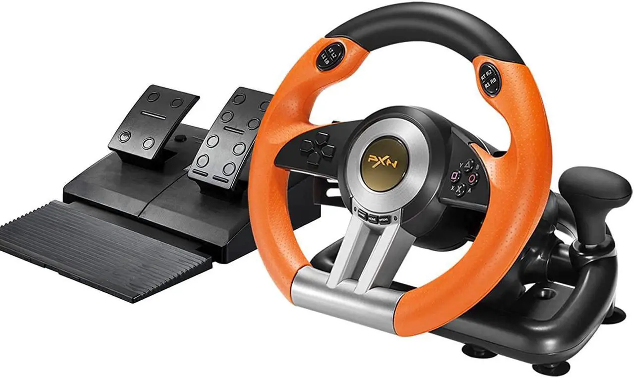 Main image of PXN PC Racing Wheel, V3 PRO 180 Degree Universal USB Car Sim Game Steering Wheel with Pedals for PC, Xbox One, Xbox Series S/X, PS3, PS4, Switch