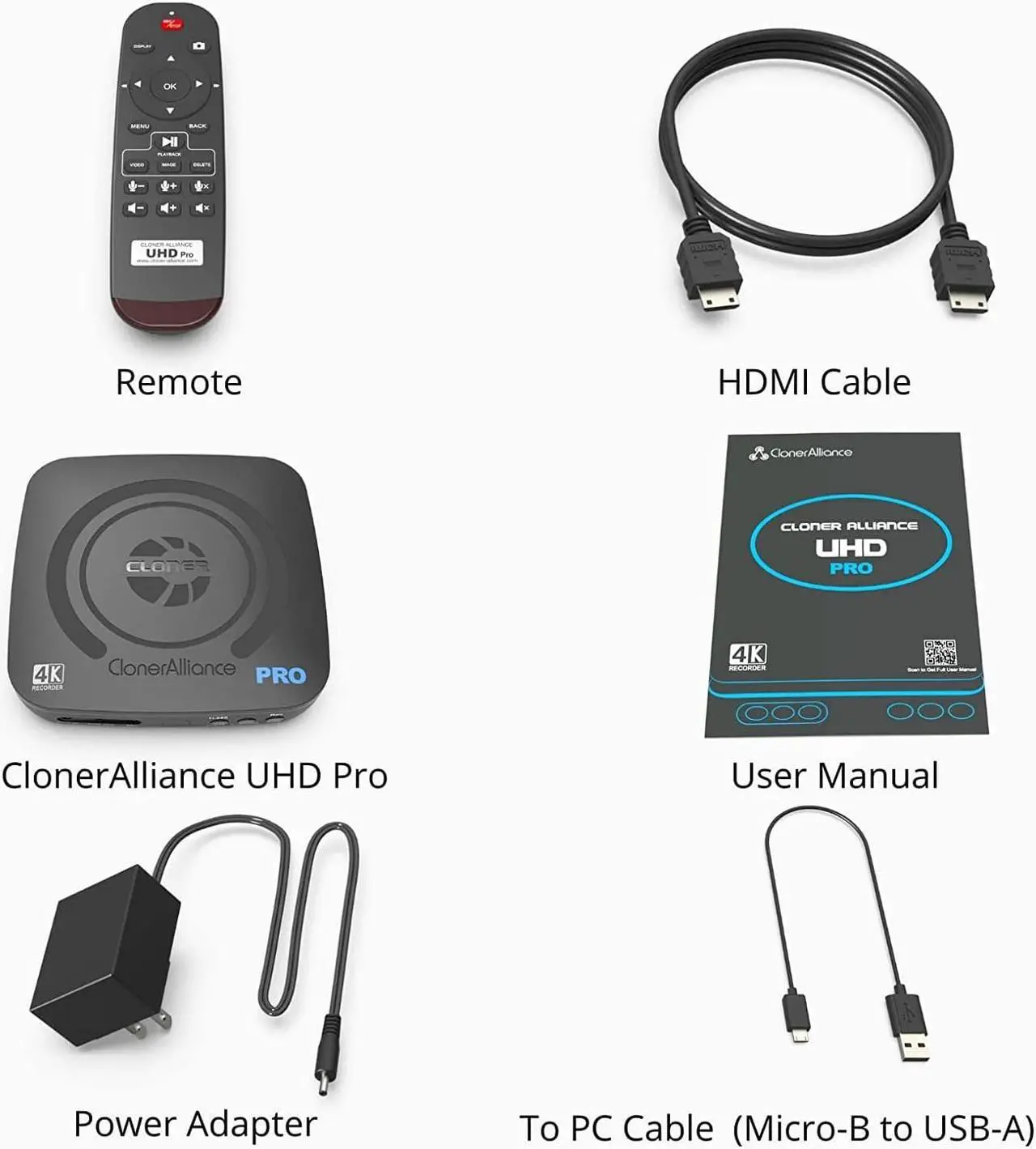 Alt view image 5 of 7 - ClonerAlliance UHD Pro, 4K Video Recorder, HDMI Capture DVR with H.265/H.264 Codec, Cinematic 4K@24fps Recording(Up to 4K@30fps), No PC Required.