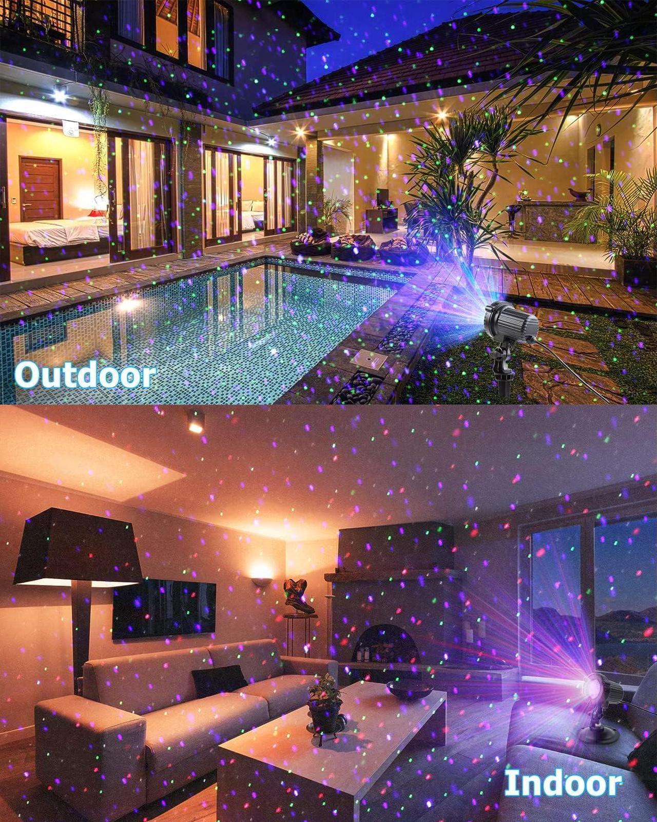 Alt view image 7 of 7 - Laser Christmas Lights,Outdoor Garden Laser Lights Projector, Motion Star 3 Color Red Green Blue,Water Proof,Suitable for Outdoor Garden Decorative Lights