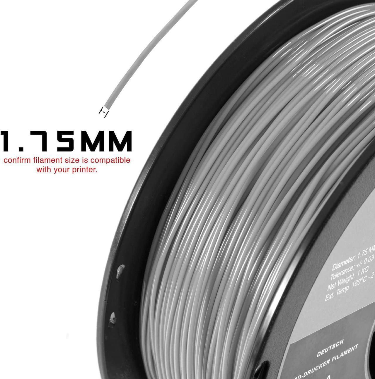 Alt view image 3 of 7 - HATCHBOX 1.75mm White PLA 3D Printer Filament, 1 KG Spool, Dimensional Accuracy +/- 0.03 mm, 3D Printing Filament