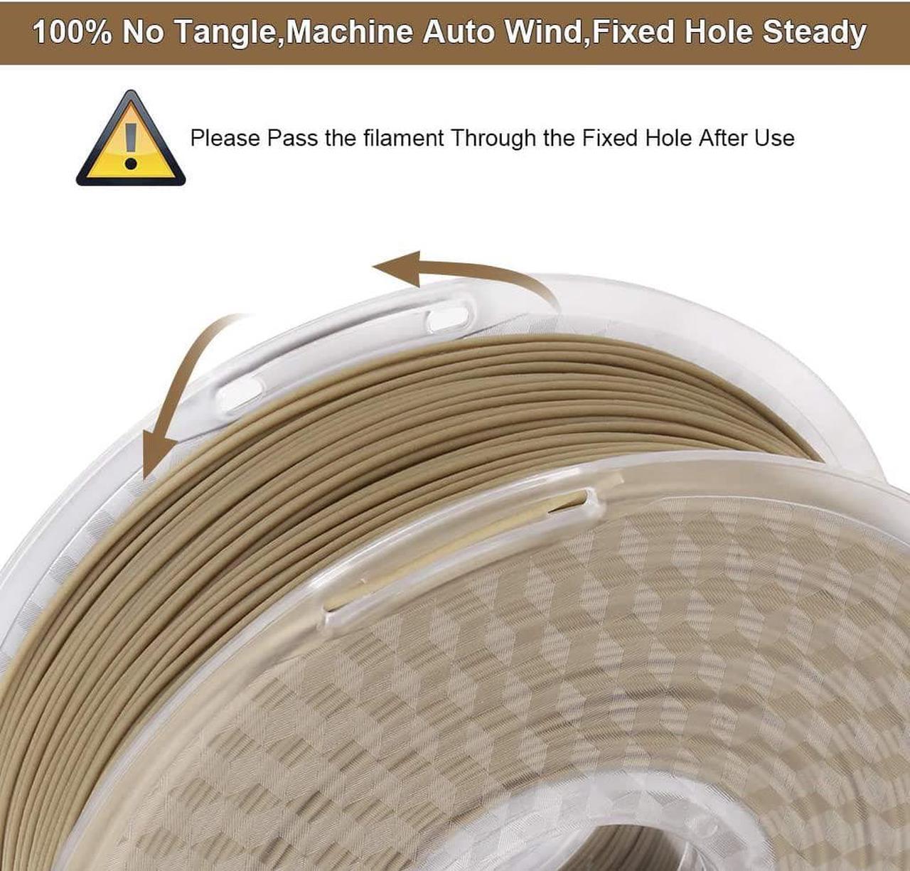 Alt view image 6 of 7 - AMOLEN Wood Bamboo 3D Printer Filament, PLA Filament 1.75mm 20% Real Bamboo Fiber, 1kg/2.2lbs