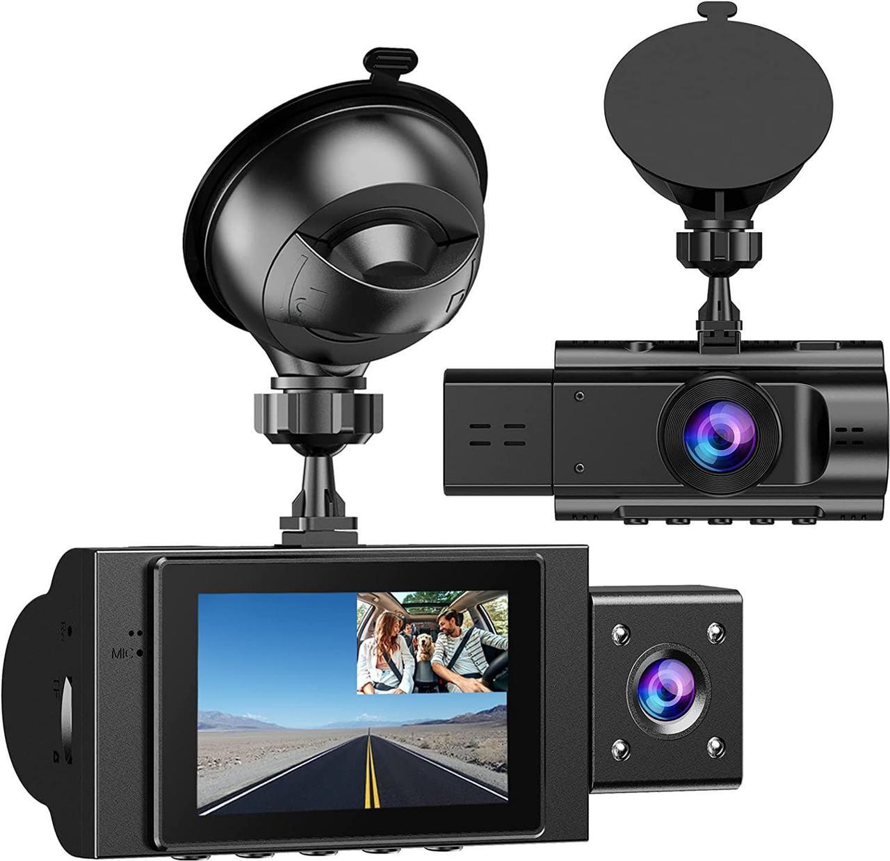 Dual Dash Cam Front and Inside FHD 1080P Dash Camera for Cars Dashcams for Cars with Infrared Night Vision Car Camera Driving Recorder 24H Park Monitor Motion Detection G-Sensor for Taxi Uber