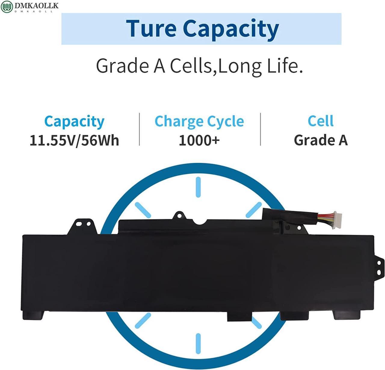 Alt view image 3 of 7 - DMKAOLLK TT03XL 932824-421 Laptop Battery for HP EliteBook 850 G5,EliteBook 755 G5,EliteBook 850 G6,ZBook 15U G5 G6 Series TT03056XL 932824-1C1 932824-2C1 933322-855 HSN-113C-5 HSTNN-LB8H 11.55V 56Wh