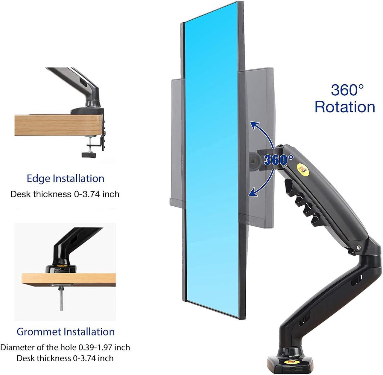 Alt view image 6 of 7 - NB North Bayou Monitor Desk Mount Stand Full Motion Swivel Monitor Arm with Gas Spring for 17-30''Monitors(Within 4.4lbs to 19.8lbs) Computer Monitor Stand F80