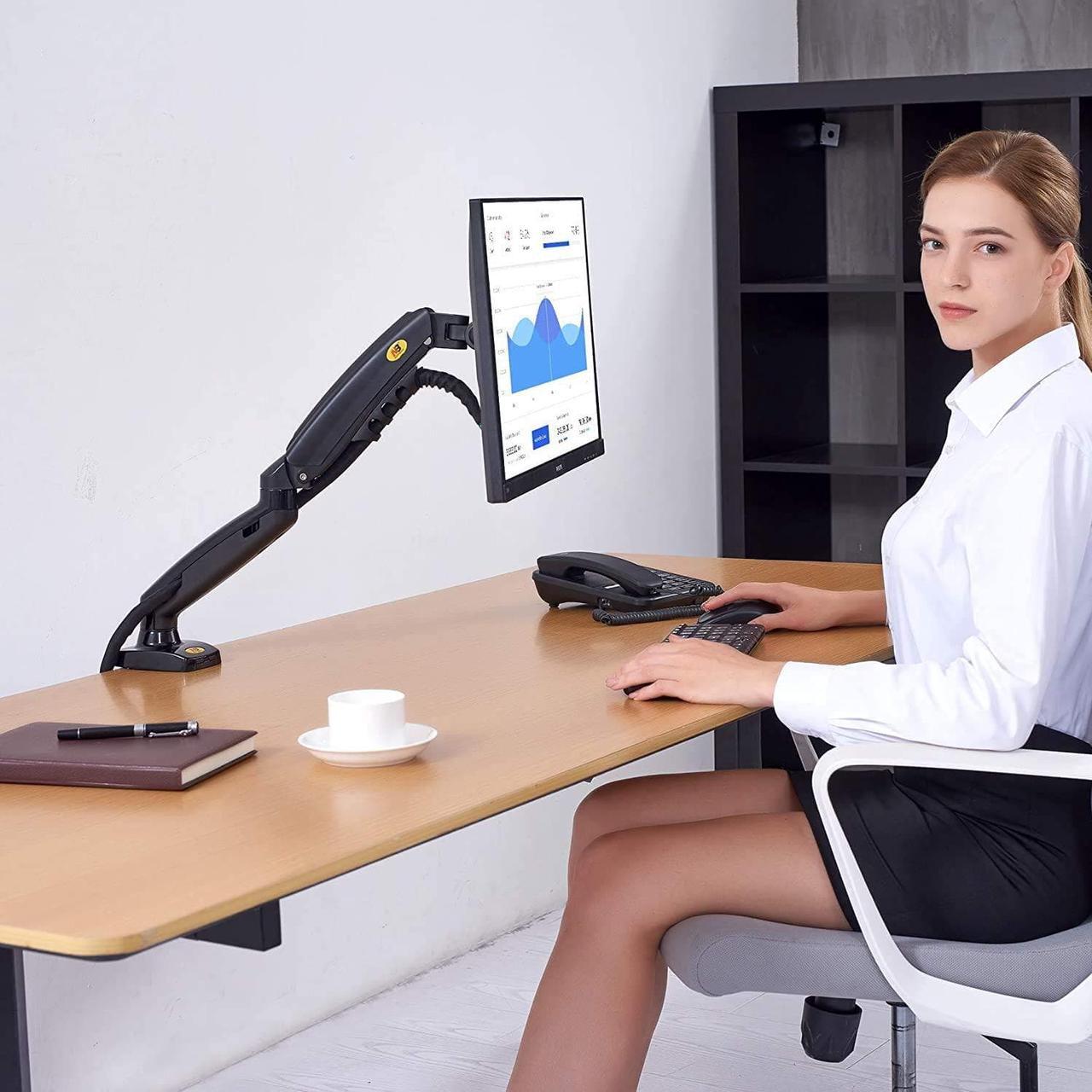 Alt view image 7 of 7 - NB North Bayou Monitor Desk Mount Stand Full Motion Swivel Monitor Arm with Gas Spring for 17-30''Monitors(Within 4.4lbs to 19.8lbs) Computer Monitor Stand F80