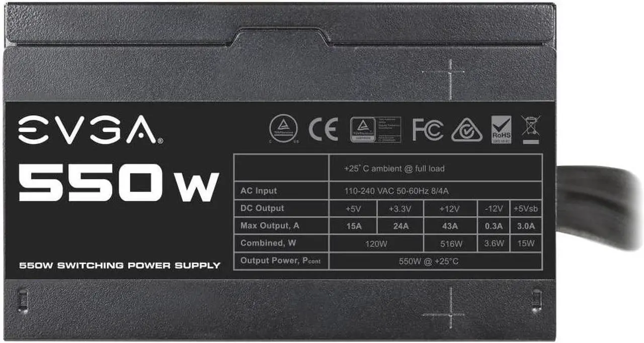 Alt view image 7 of 7 - EVGA 100-N1-0550-L1 550 N1, 550W, 2 Year Warranty, Power Supply