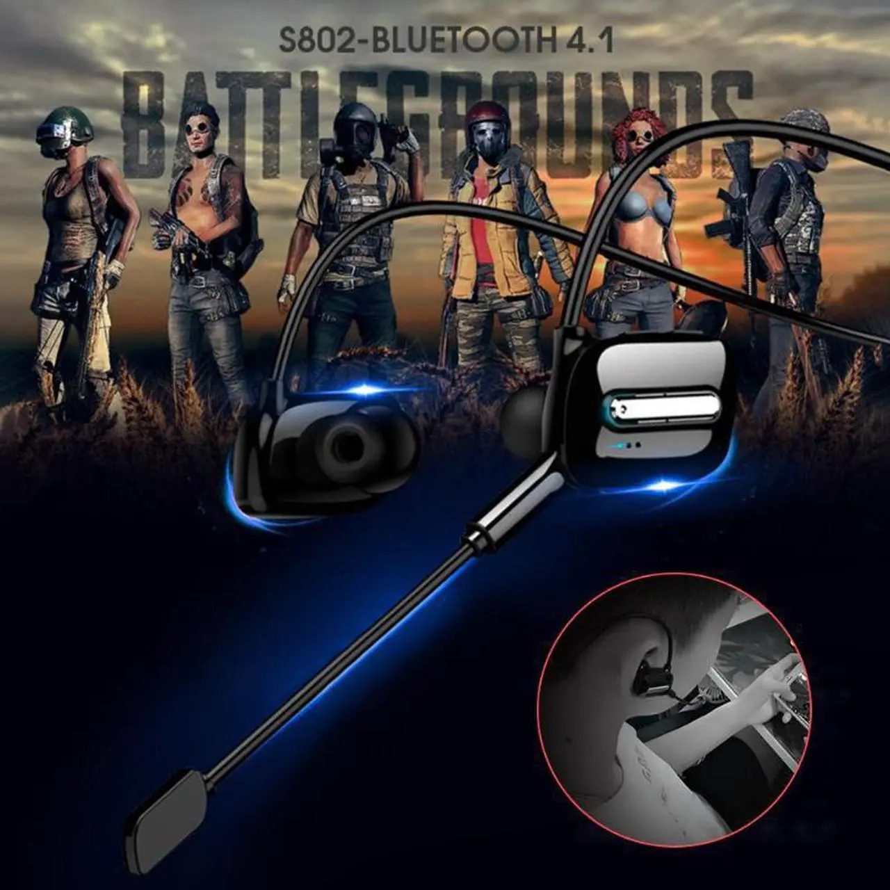 Alt view image 2 of 5 - Headphones Bluetooth Earphone Neckband Earbuds Game Headset with Mic for PUBG Gaming Use