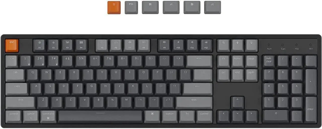 Main image of Keychron K10 RGB Full Size Layout Hot-Swappable Mechanical Keyboard for Mac Windows, Multitasking 104-Key Bluetooth Wireless/USB Wired Gaming Keyboard with Gateron G Pro brown Switch Aluminum Frame