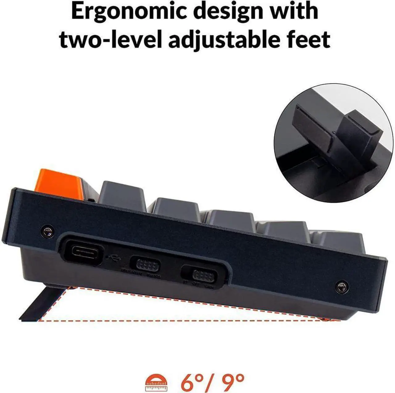 Alt view image 6 of 6 - Keychron K10 RGB Full Size Layout Hot-Swappable Mechanical Keyboard for Mac Windows, Multitasking 104-Key Bluetooth Wireless/USB Wired Gaming Keyboard with Gateron G Pro brown Switch Aluminum Frame