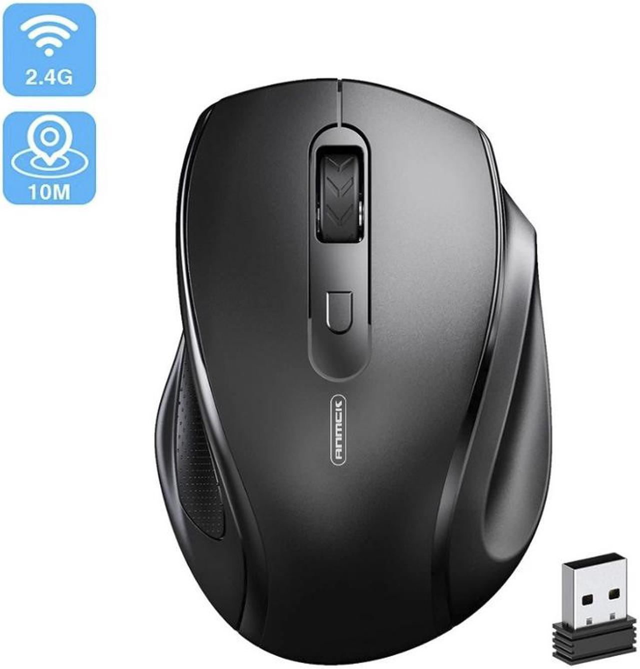 Wireless Mouse for Laptop, Ergonomic Silent 2.4G Wireless Computer Mouse with USB Receiver 800/1200/1600 Adjustable DPI for PC Computer Desktop Macbook