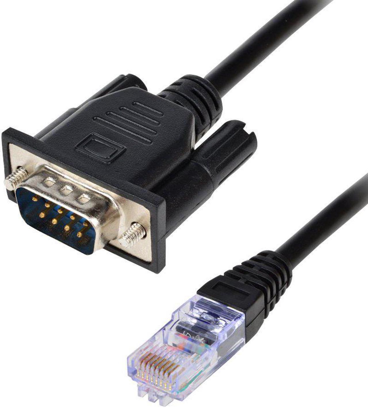 RJ45 to RS232 Adapter Cable, DB9 9-Pin Serial Port Male to RJ45 Female Cat5 Ethernet LAN Console 3.3Ft / 1M