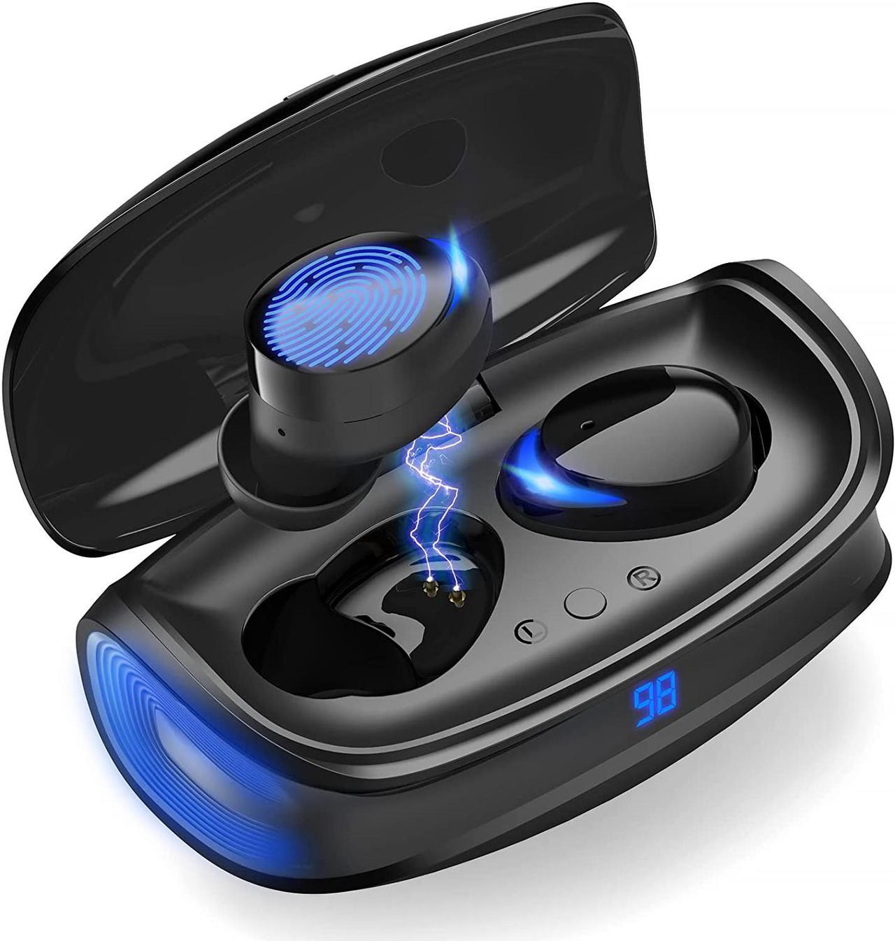 True Wireless Earbuds, Bluetooth TWS Earbuds with Charging Case, 25H Playtime, Touch Control, Digital Display, Fast Pair, in-Ear Earphones Stereo Headset with Microphone for All Bluetooth Device