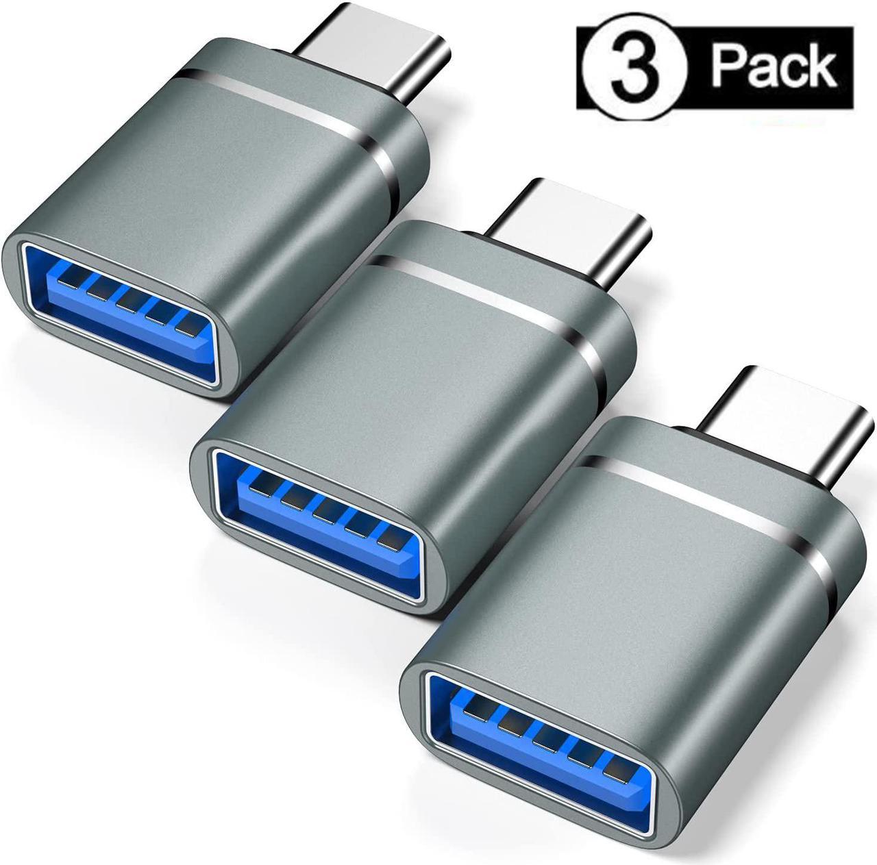 USB C to USB Adapter 3-Pack USB C Male to USB 3.0 Female Adapter Compatibllity for i-Mac 2021 for iPad Pro 2021 for MacBook Pro 2020 for Mac-Book Air 2020 and Other Type C or Thunderbolt 3 Devices