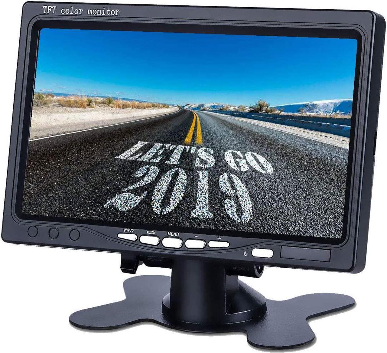 Backup Camera Monitor 7 Inch Rearview Reversing LCD Monitor, Backup Monitor for car Two Video Input Plug V1/V2 Car Rearview Cameras for RV, Truck, Pickup, Van