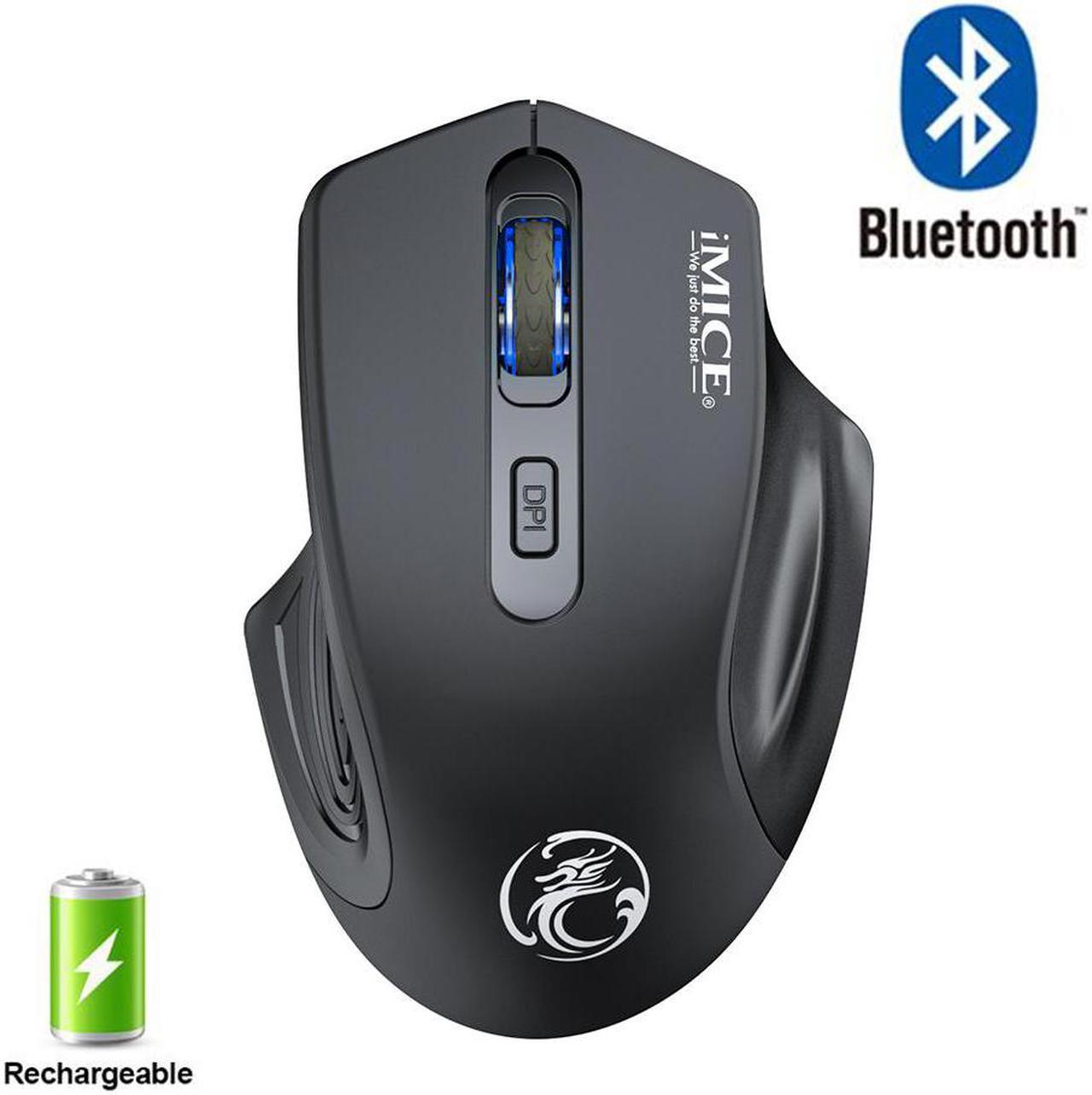 Bluetooth Wireless Mouse, [2.4G + Bluetooth] Wireless Slient Mouse Rechargeable Mouse with 4 Buttons 1600dpi, Computer Mice Wirless Gaming Mouse Ergonomic Silent Usb Mause Gamer for Laptop PC (Black)